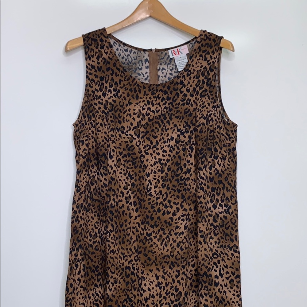 R&K VINTAGE Animal Print Leopard Ruffle Hem Dress - Picture 3 of 9